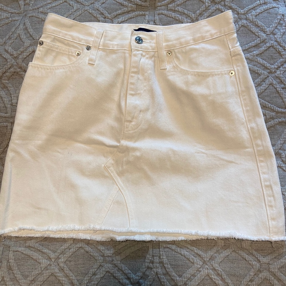 J Crew White Denim Skirt